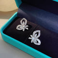 Korean Style Micro Pave Zircon Bow Earrings, Elegant Luxury Party And Vacation Accessories view 5