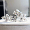 Elegant Princess Cut CZ Stud Earrings With Leaf Design, Luxury Daily Fashion Accessories view 3