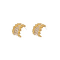Luxury Rhinestone Geometric Letter A C Stud Earrings For Women, Sparkling Silver Needle Zircon Earrings view 5