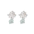 Vintage Ethnic Irregular Flower Alloy Stud Dangle With Clear Crystal Cube Charm Elegant Women's Earrings view 5