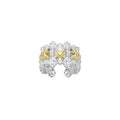 18K Gold Plated Copper Zircon Flower Butterfly Bracelet Ring Jewelry Set For Women view 5