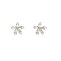 Elegant Shiny Alloy Five-Petal Flower Stud Earrings For Women, Korean Minimal Luxury Commuter Earrings view 5
