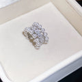 Sparkling Zircon Faux Pearl Geometric Round Clip-on Earrings For Women No Piercing Luxury Style view 4