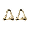 Vintage European Style Smooth Hollow Triangle Iron Metal Stud Earrings With Silver Pins view 5
