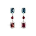 Light Luxury Copper Oval Waterdrop Zircon Stud Earrings With Silver Pins For Evening Dress view 5