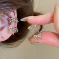 Light Luxury Alloy Bow Double Layer No Piercing Cartilage Clip-on Earrings For Women view 3