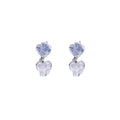 Elegant Transparent Double Heart Crystal Rhinestone Alloy Studs For Women Minimalist Niche Design Earrings view 5