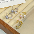 Elegant Transparent Double Heart Crystal Rhinestone Alloy Studs For Women Minimalist Niche Design Earrings view 2