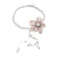 Sweet Floral Chiffon Flower Faux Pearl Beaded Choker Necklace For Women Pastoral Light Luxury Style view 5
