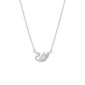 Light Luxury Copper Rhinestone Swan Pendant Necklace Elegant Clavicle Chain For Women view 5