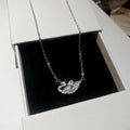 Light Luxury Copper Rhinestone Swan Pendant Necklace Elegant Clavicle Chain For Women view 4