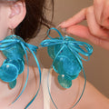 Dreamy Shell Bow Drop Earrings Vacation Style Ribbon Ear Hook Earrings view 3