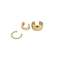 18K Gold Plated Copper Zircon Round Geometric Clip-on Earrings For Women view 5