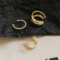 18K Gold Plated Copper Zircon Round Geometric Clip-on Earrings For Women view 4