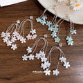 Sweet Vacation Style Resin Flower Tassel Drop Earrings With Silver Posts view 2
