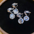 Sparkling Starry Oval Resin Clip-on Earrings For Women, Minimalist Geometric Non-Pierced Jewelry view 2
