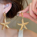 Vacation Style C-Shaped Starfish Shell Conch Stud Earrings With Silver Posts view 2