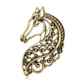 Vintage Hollow Alloy Horse Brooch Pin For Garments And Lapels view 1