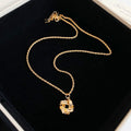 18K Gold Plated Copper Swirl Flower Knot Pendant Necklace, Old Money Geometric Clavicle Chain view 4