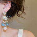 Glass Flower Stud Earrings For Women, Summer Dopamine Geometric Ethnic Vacation Style view 3