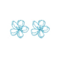 Colorful Enamel Hollow Flower Stud Earrings For Women Sweet Cute Vacation Fashion Alloy Earrings view 5