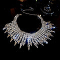 Old Money Copper Rhinestone Waterdrop Tassel Choker Necklace For Women view 2