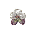 Vintage Crystal Beaded Copper Wire Embroidered Cloth Flower Brooch For Elegant Fashion Apparel view 5