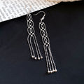 2026 New Copper Zircon Round Tassel Drop Earrings, Geometric Light Luxury Fashion Ear Hooks view 2