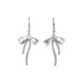 Korean Style Sparkling Zircon Enamel Bow Copper Hook Earrings For Women view 5