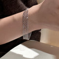 Copper Hollow Mesh Crisscross Wrap Bangle Geometric Diamond Light Luxury Statement Bracelet view 1