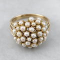 Vintage Faux Pearl Ring For Women With Starry Flower Bouquet Design Fashion Jewelry view 2