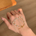 18K Gold Plated Zircon Flower Bracelet For Women Light Luxury Fashion OL Floral Jewelry view 2