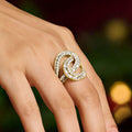 Luxury Copper Inlaid Emerald Cut Zircon Women Ring Fashion Evening Party Hand Jewelry view 3