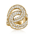Luxury Copper Inlaid Emerald Cut Zircon Women Ring Fashion Evening Party Hand Jewelry view 1