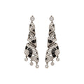 Vintage Copper Zircon Twisted Tassel Drop Earrings With Silver Tone Pins Court Style Jewelry view 5
