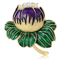 Alloy Crystal Lotus Brooch Pin For Versatile Fashion Decoration view 5