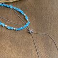 2026 Summer Blue Crushed Stone Starfish Alloy Collarbone Necklace, Light Luxury Vacation Style view 4
