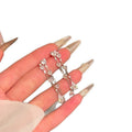 Copper Zircon Heart Teardrop Tassel Clip-on Earrings Sweet Light Luxury Style view 5