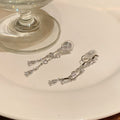 Copper Zircon Heart Teardrop Tassel Clip-on Earrings Sweet Light Luxury Style view 4