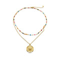 2026 Style Stainless Steel Enamel Flower Star Crystal Pendant Faux Pearl Choker Necklace For Women view 5