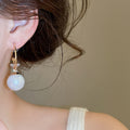 French Vintage C-Shaped Zircon Faux Pearl Stud Earrings For Women Elegant Geometric Silver Needle Jewelry view 4