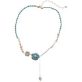 Fairy Style Freshwater Pearl Flower Pendant Necklace With Enamel Detail For Women view 5