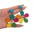 Bohemian Resort Style Raffia Flower Starfish Stud Earrings For Women view 5