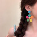 Bohemian Resort Style Raffia Flower Starfish Stud Earrings For Women view 3