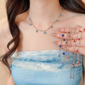 Korean Sweet Glass Crystal Round Pendant Necklace Old Money Geometric Clavicle Choker For Women view 2