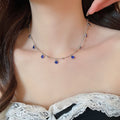 Korean Sweet Glass Crystal Round Pendant Necklace Old Money Geometric Clavicle Choker For Women view 4