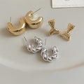 Acrylic C Shape Twisted Fishtail Stud Earrings Minimalist Modern Geometric Round Style view 3