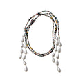Bohemian Glass Crystal Beaded Pearl Teardrop Long Sweater Necklace For Women view 5