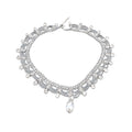 Handmade Lace Glass Crystal Beaded Teardrop Bracelet Necklace Jewelry Set Bohemian Court Style view 5