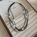 Old Money Style Round Crystal Pearl Beaded Multilayer Adjustable Collarbone Necklace view 2